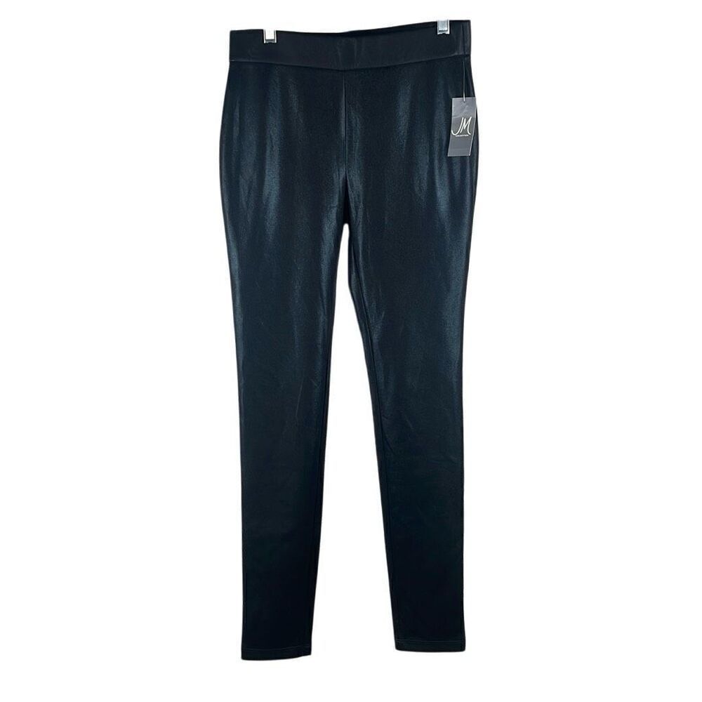 NEW JM Collection Very VIP Shiny Leggings Deep Black XS